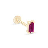 Ruby Baguette Flat Back Stud