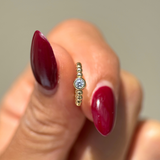 Beaded Bubble Cuff with Stud in Solid 14k Yellow Gold
