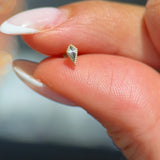 Solid 14k Yellow Gold Triangle Flat Back Stud Earring