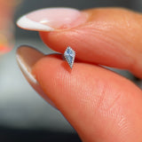 Solid 14k White Gold Triangle Flat Back Stud Earring