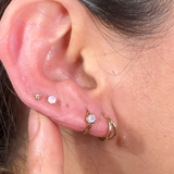 Twin Band Statement Hoop in Solid 14k Yellow Gold