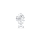 Fishbone Flat Back Stud in Solid 14k White Gold