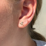 Hummingbird Flat Back Stud in Solid 14k Yellow Gold