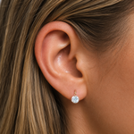 Yellow Gold Floating Lab Grown Diamond Drop Flat Back Earring