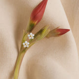 Diamond Flower Flat Back Stud Earrings in Solid 14k Yellow Gold