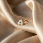 Yellow Gold Trinity Opal Cluster Flat Back Stud