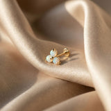 Yellow Gold Trinity Opal Cluster Flat Back Stud