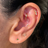 Solid 14k Yellow Gold Bow Knot Stud Earring