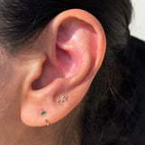Emerald Ear Cuff in Solid 14k Yellow Gold