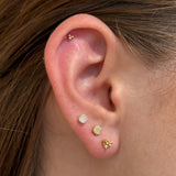 Gold Disc Flat Back Stud in Solid 14k Yellow Gold