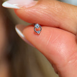 Solid 14k White Gold Double CZ Stud Earring