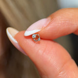 Solid 14k Yellow Gold Double CZ Stud Earring