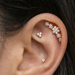 Yellow Gold Diamond Garland Flat Back Earring