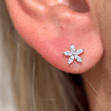 Marquise Flower Flat Back Earring