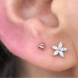 Marquise Flower Flat Back Earring
