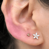 Marquise Flower Flat Back Earring