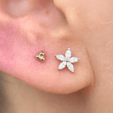 Marquise Flower Flat Back Earring