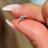 Solid 14k White Gold CZ Stone Ear Crawler