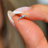 Solid 14k Yellow Gold CZ Stone Ear Crawler