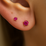 Ruby Cartilage Flat Back Stud in Solid 14k Yellow Gold