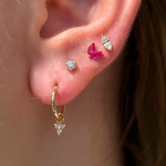 Yellow Gold Diamond Marquise Flat Back Earring