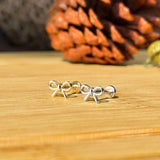 Solid 14k Yellow Gold Bow Knot Stud Earring