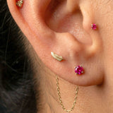 Yellow Gold Chain Dangle Stud