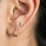 Yellow Gold Twin Band Statement Hoop