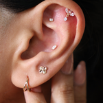 Yellow Gold Twin Band Statement Hoop