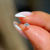 Solid 14k White Gold Evil Eye Stud Earring