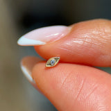 Solid 14k Yellow Gold Evil Eye Stud Earring