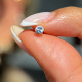 Solid 14k White Gold Diamond Cut Disc Flat Back Stud Earring