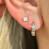 Gold Clover Flat Back Earring