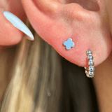 Gold Clover Flat Back Earring