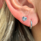 Beaded Heart Flat Back Earring