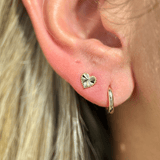 Beaded Heart Flat Back Earring