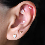 Yellow Gold Trinity Opal Cluster Flat Back Stud