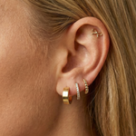 Yellow Gold Bow Knot Flat Back Threaded Stud Earring