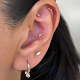 Solid 14k Yellow Gold CZ Stone Ear Crawler