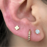 Gold Clover Flat Back Earring