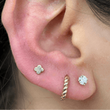 Gold Clover Flat Back Earring
