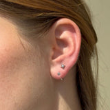 Cubic Zirconia Ear Cuff in Solid 14k White Gold
