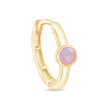 Bezel Set Opal Huggie in 14k Gold