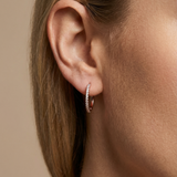 Dainty Diamond Hoop Earrings in Solid 14k Yellow Gold