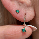 Emerald Clover Hoop Charm and 8mm Hoop