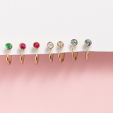 Ruby Ear Cuff in Solid 14k Yellow Gold