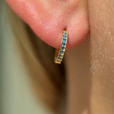 London Blue Topaz Cartilage Hoop in Solid 14k Yellow Gold