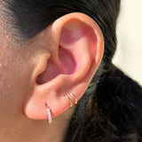 Double Hoop Illusion Ear Cuff Earring in Solid 14k Rose Gold
