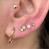 Beaded Heart Flat Back Earring