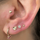 Beaded Heart Flat Back Earring